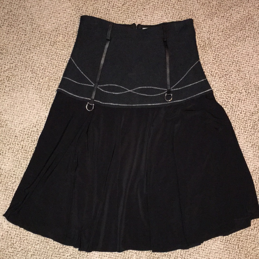 Runway Detailed Flowy Wool Top Real Leather Trim Badazz Skirt By Linea Domani